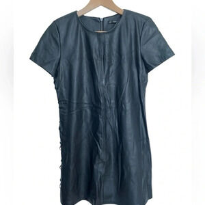 Zara faux leather dress with  lace-up details